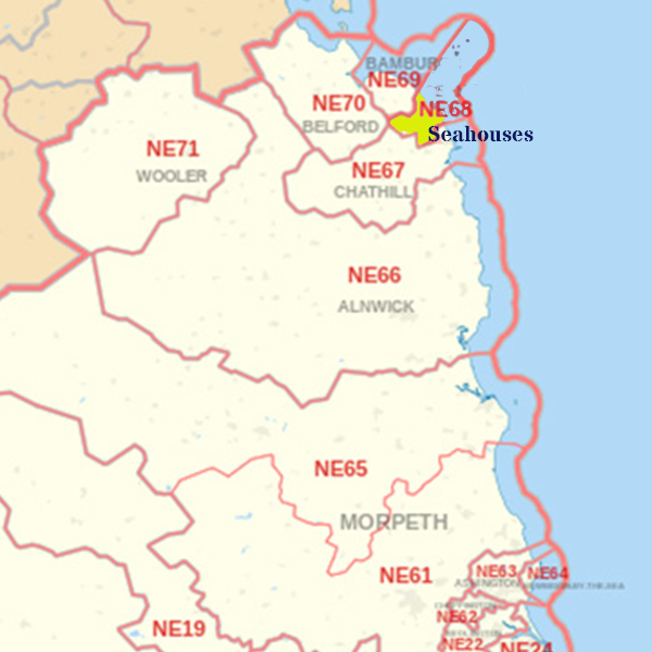 NE68 Map, ​​​​​​​​​​​​​​​​​​​​​​Wooler​ skip hire